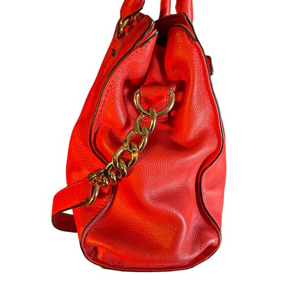 Michael Kors Red Leather Large Hamilton Tote Purse - Picture 4 of 14